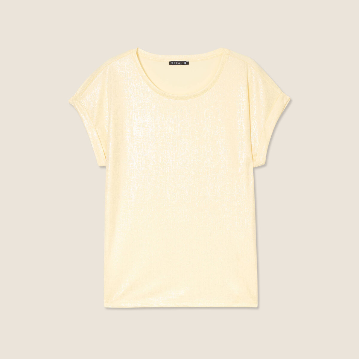 T-shirt manches courtes jaune clair femme