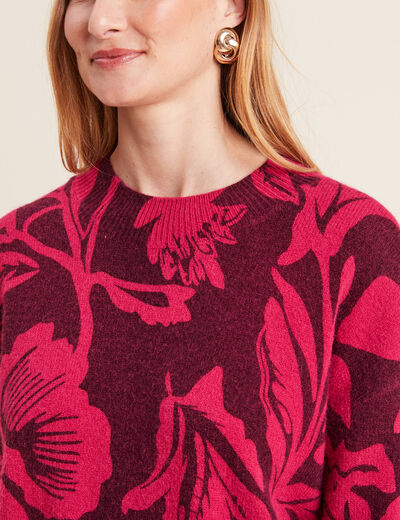 Pull manches longues bordeaux femme