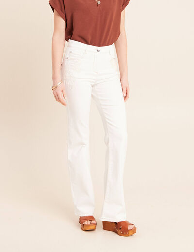 Jean magique L'Unique coupe bootcut blanc femme