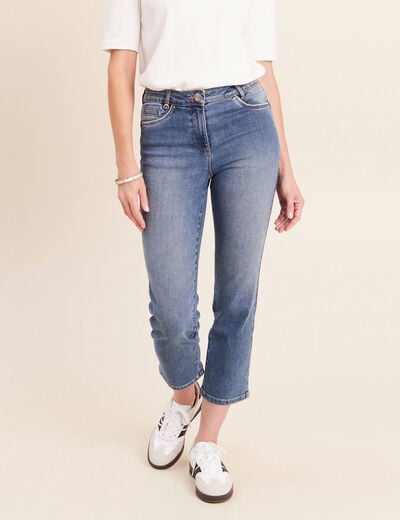 Jean coupe droite 7/8&egrave;me denim stone femme