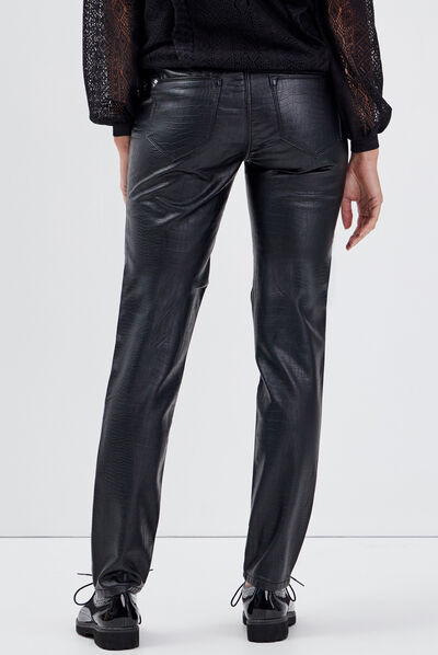 Pantalon ajusté noir femme
