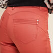 Pantalon ajusté enduit vieux rose femme