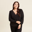 Blouse manches longues noir femme