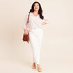 blouse fluide manches 3/4 rose femme