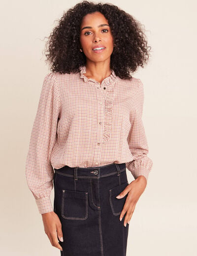Chemise fluide manches longues rose femme