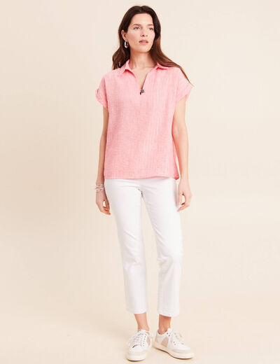 Jean coupe droite 7/8&egrave;me blanc femme