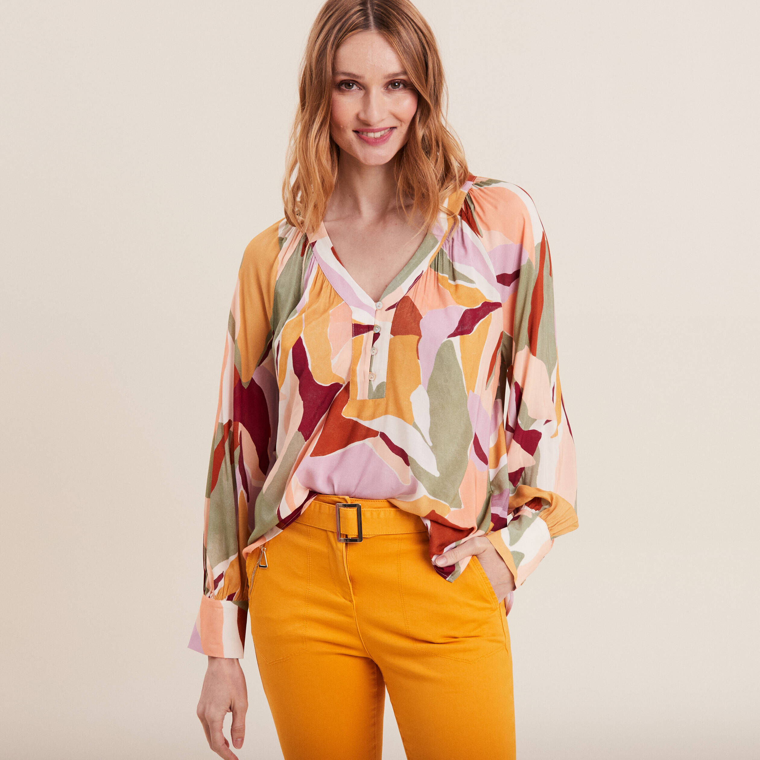 Chemise a manche 3 4 femme Multicolore Breal