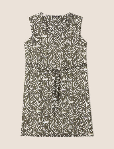 Robe droite ceinturée vert femme