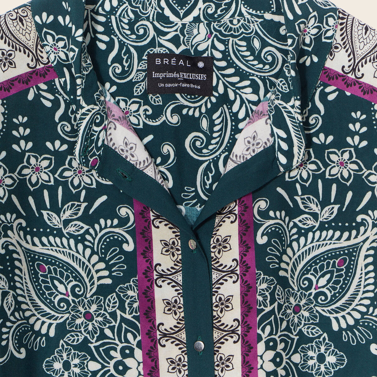 Chemise manches longues vert femme
