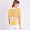 Pull manches courtes jaune moutarde femme