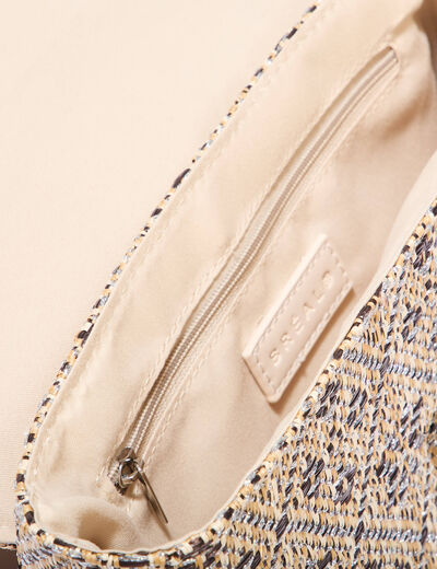 Sac tressé raphia couleur argent femme