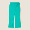 Pantalon flou avec pan vert émeraude femme