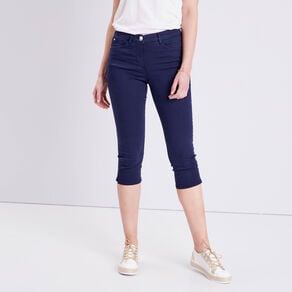 pantacourt droit taille standard bleu marine femme Pantacourt droit taille standard bleu marine femme