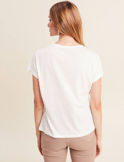 T-shirt manches courtes ecru femme
