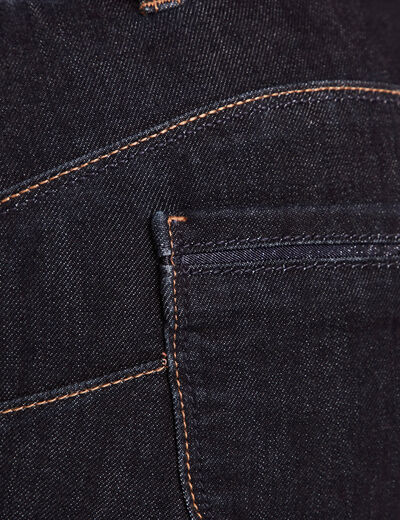 Jean droit taille basculée denim brut femme