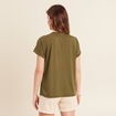 T-shirt manches courtes vert olive femme