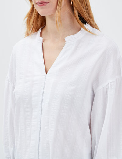 Blouse manches 3/4 ecru femme
