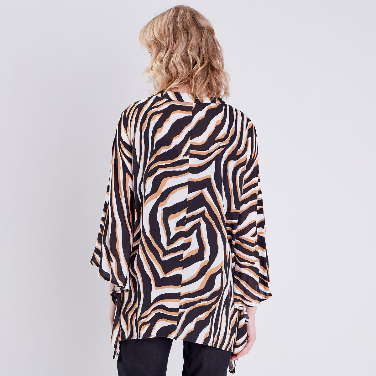 Kimono manches longues noir femme