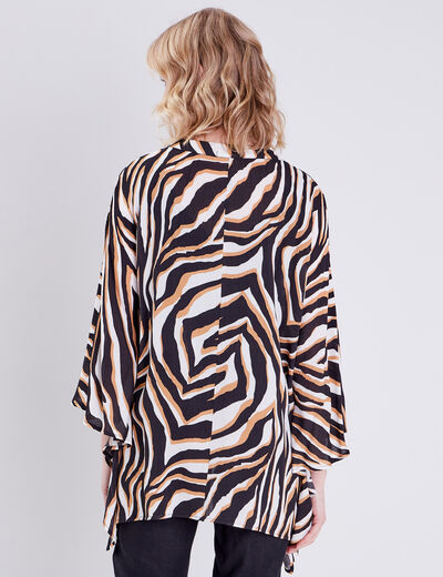 Kimono manches longues noir femme