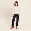 Pull col polo et d&eacute;tails bijout&eacute;s beige femme