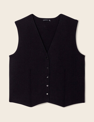 Gilet veston sans manches noir femme