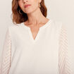 T-shirt manches longues ecru femme