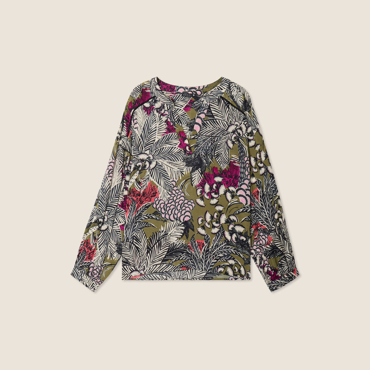Blouse manches 3/4 vert femme