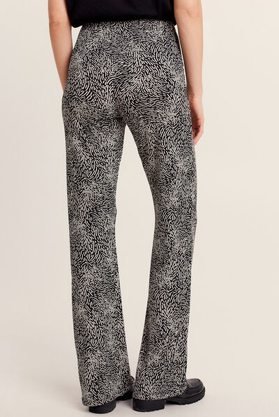 Pantalon flou droit noir femme