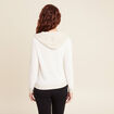 Gilet à capuche zippé ecru femme