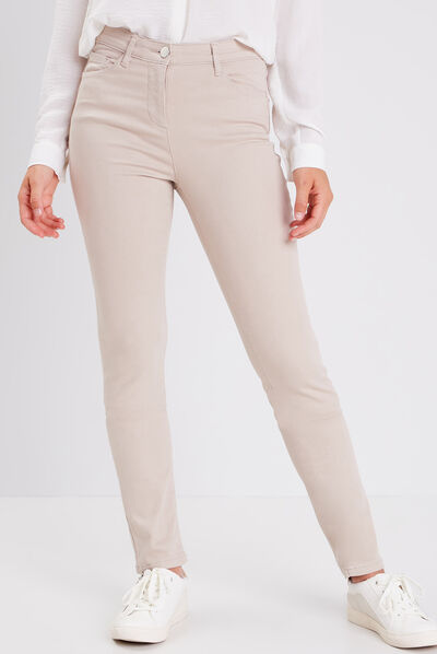 Jean magique ajusté taille standard rose poudrée femme