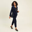 Veste tailleur velours bleu femme