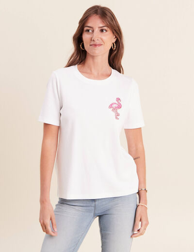 T-shirt manches courtes blanc femme