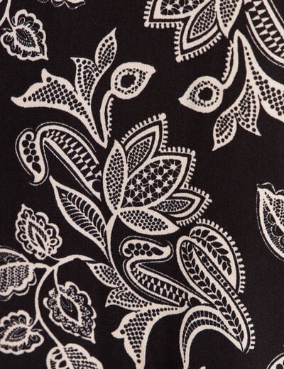 Robe courte &eacute;vas&eacute;e col tunisien noir femme