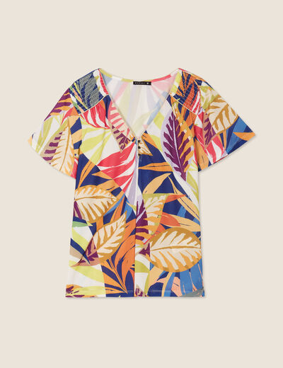 T-shirt manches courtes multicolore femme