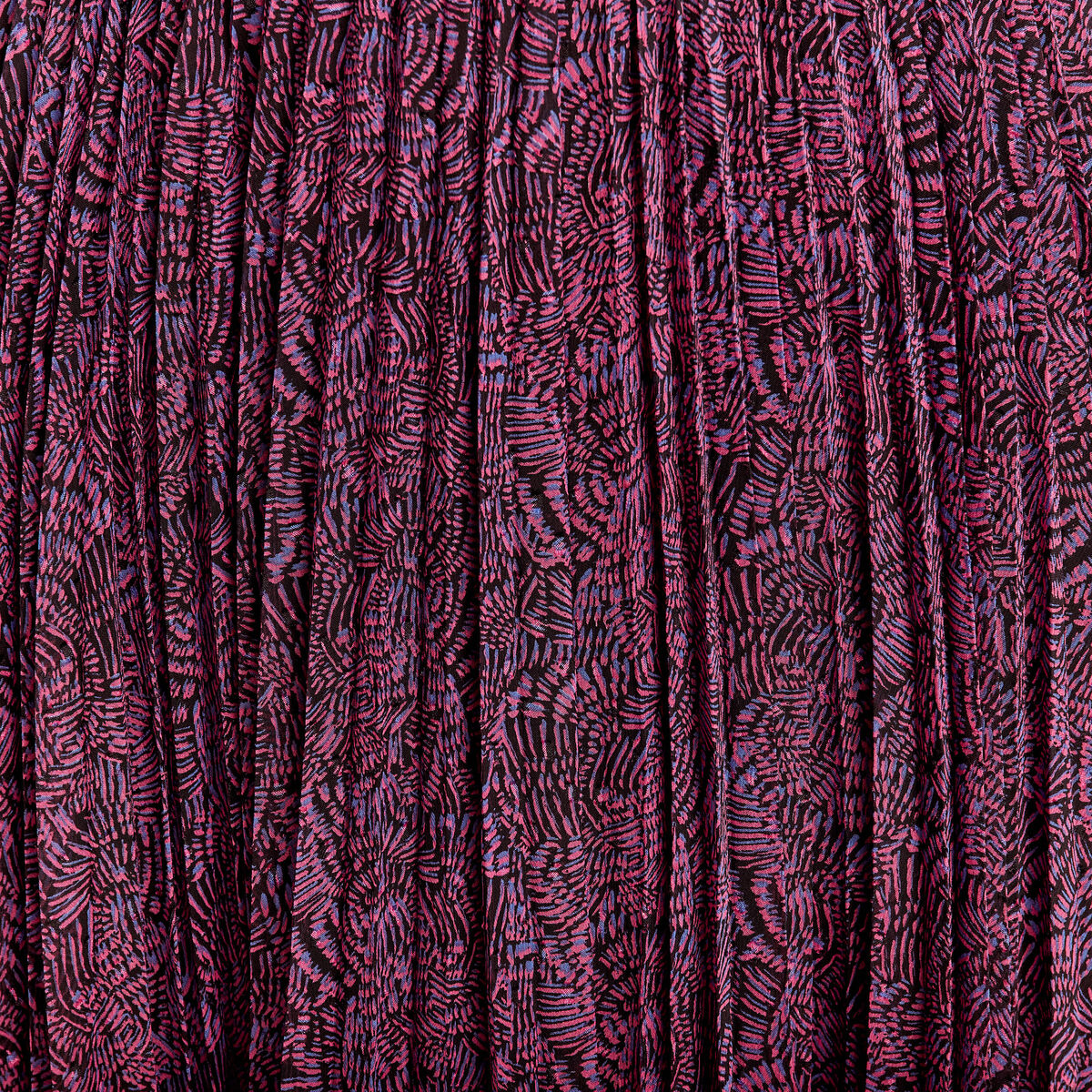 Jupe longue évasée plissée violet femme