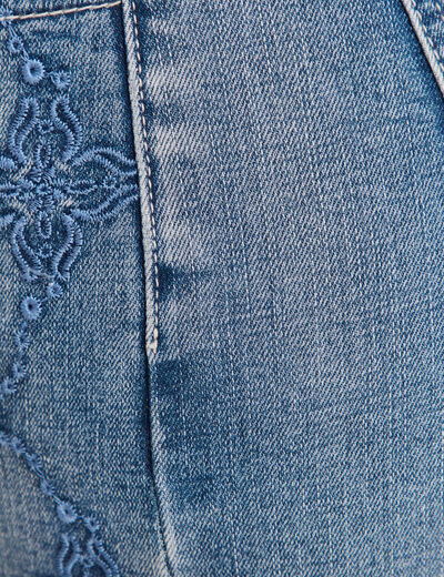Jean large 7/8ème denim double stone femme