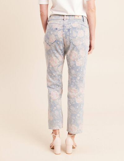 Jean coupe droite 7/8&egrave;me taille standard rose femme