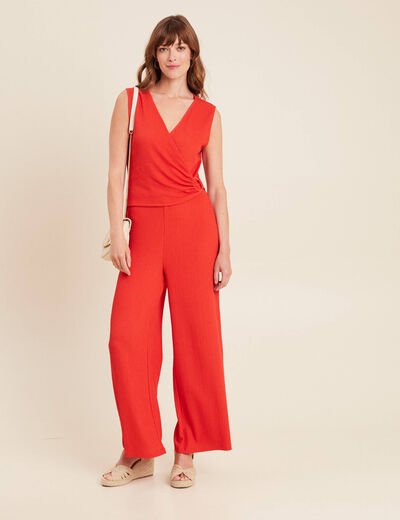 Combinaison pantalon rouge femme