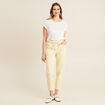 Jean large à coulisse jaune clair femme