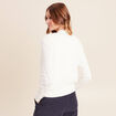 Gilet sans manches duveteux ecru femme
