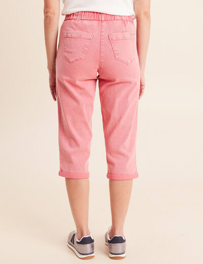 Pantacourt coupe mom rose vif femme