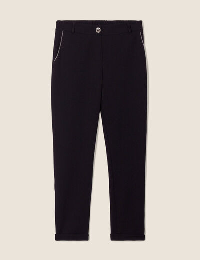 Pantalon chino noir femme