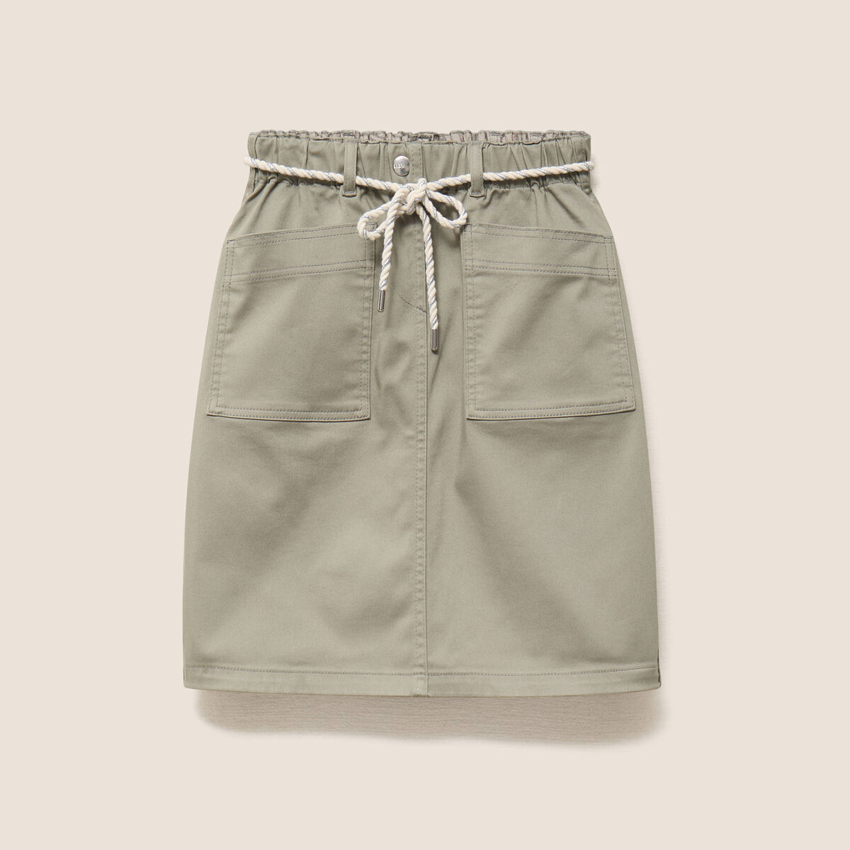Jupe droite r&eacute;versible gris femme