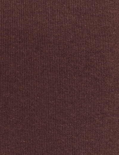 Jupe longue droite en maille marron fonc&eacute; femme
