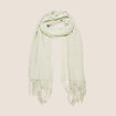 Foulard à franges vert émeraude femme