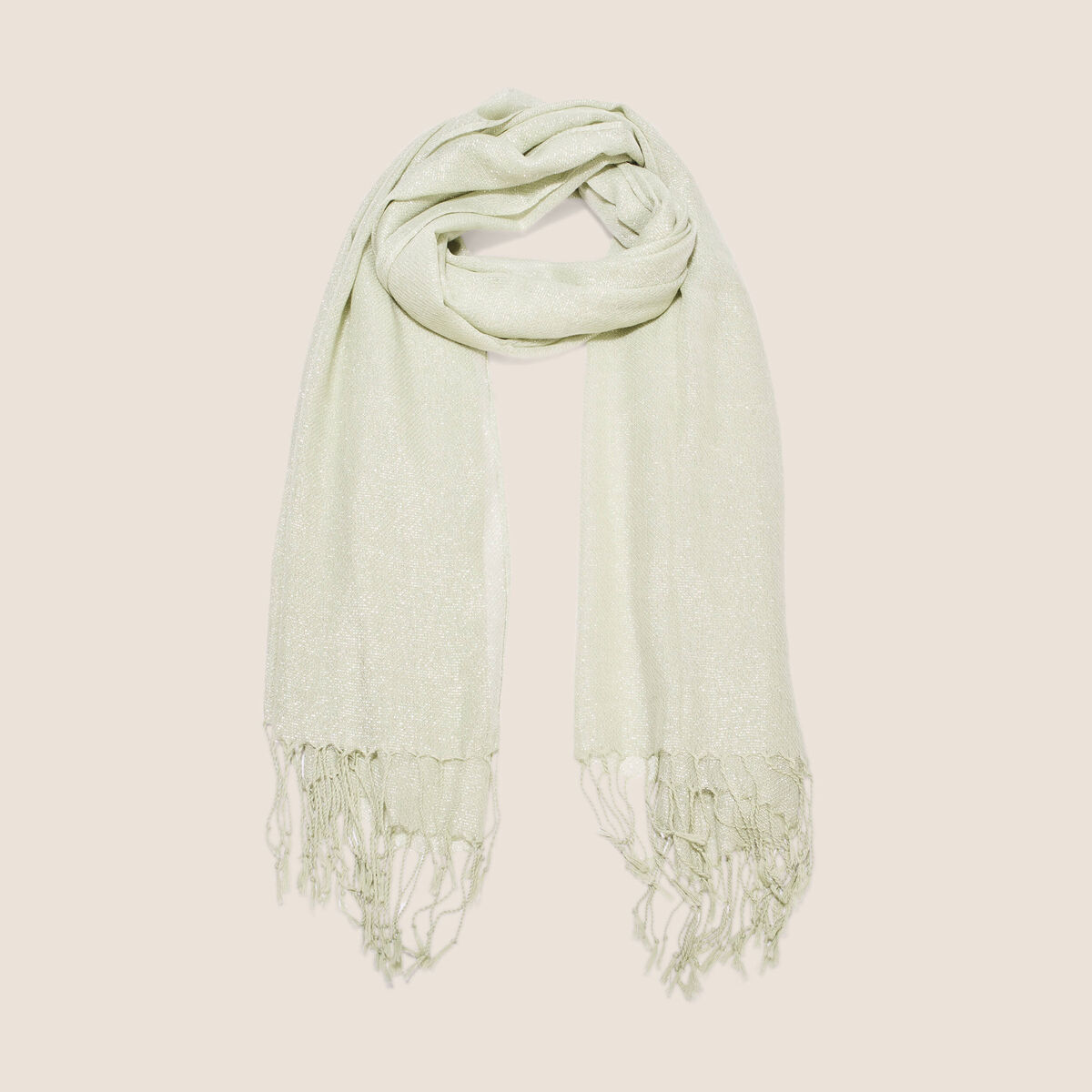 Foulard à franges vert émeraude femme
