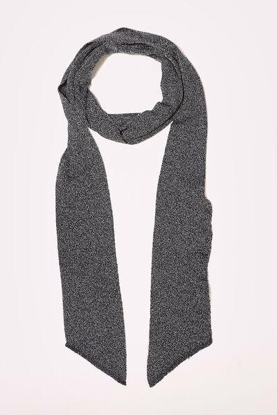 Écharpe effet cravate gris argent femme