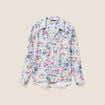 Chemise droite manches longues bleu femme