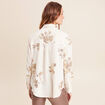 Chemise &agrave; sequins manches longues ecru femme