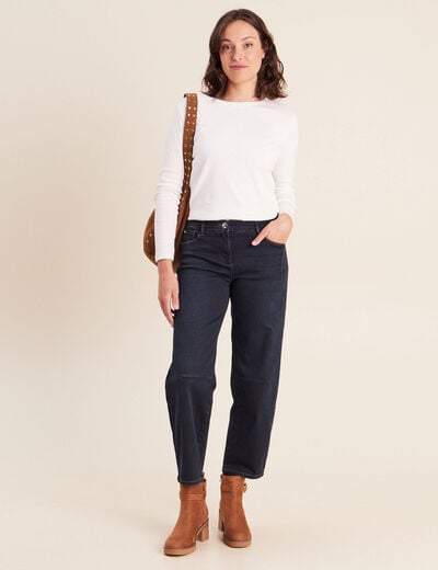 Pantalon magique coupe barrel l'Unique denim blue black femme